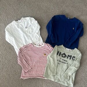 Kids Long Sleeve Shirt Collection - White, Navy, Red Stripe, Sage